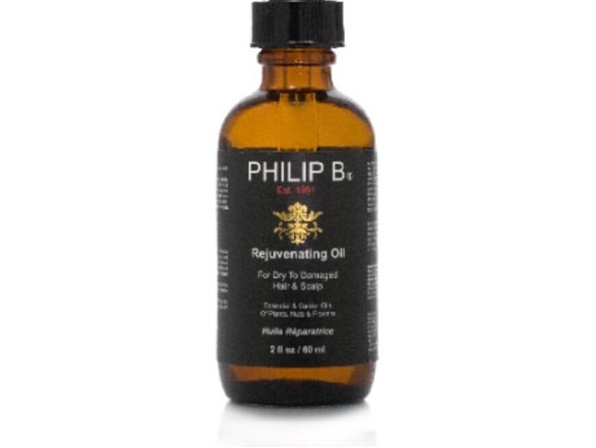 Rejuvenating Oil mit Ã¤therischen Ölen aus zehn Pflanzen und Blumen beruhigt und hydriert trockene Kopfhaut, von Philip B., 60 ml ca. 36 Euro