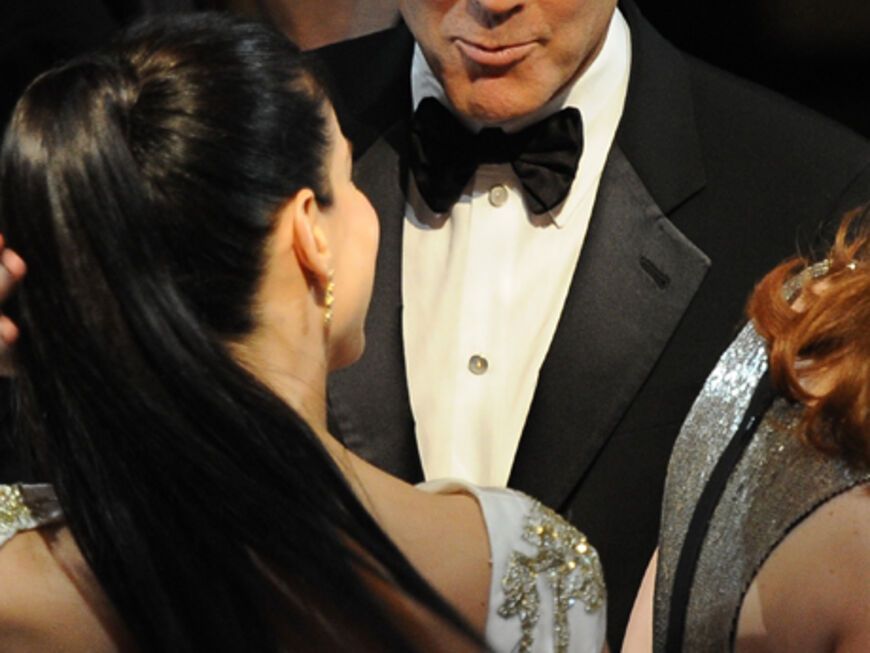 George Clooney plauderte gut gelaunt mit den anwesenden Gästen