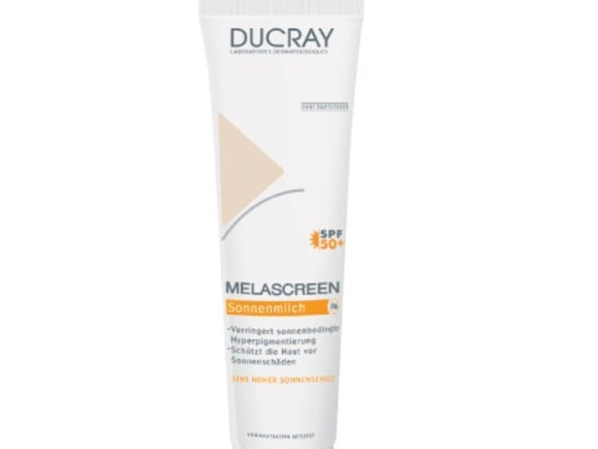 Gegen Pigment´­flecken "Melascreen Sonnenmilch SPF 50  " von Ducray, 100 ml ca. 20 Euro
