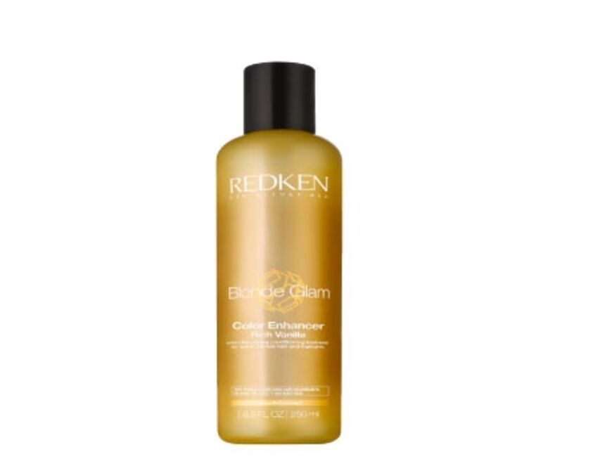 Farbauffrischer für Gold- und Honigtöne: "Blond Glam Color Enhancer Rich Vanilla" von Redken, 250 ml ca. 23 Euro