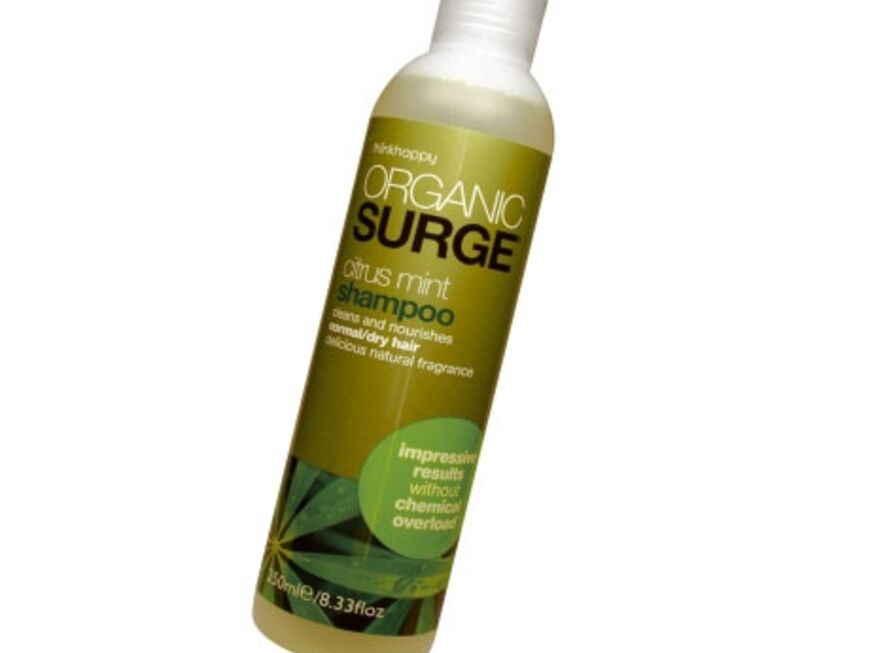 Für die Haare: Im Frühling kam die Rettung für trockenes Haar in den Handel: Citrus Mint Shampoo von Organic Surge, 250 ml ca. 8 Euro  