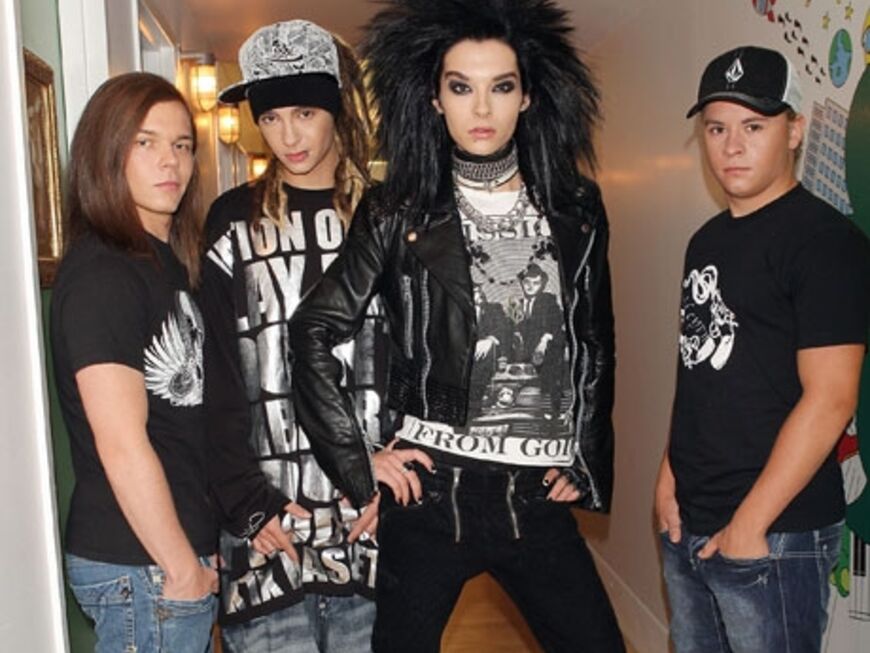 Bill Kaulitz mit seinen Jungs von Tokio Hotel: Mit über vier Millionen verkauften Tonträgern gehört die Band im deutschsprachigen Raum zu den kommerziell erfolgreichsten Bands der letzten Jahre