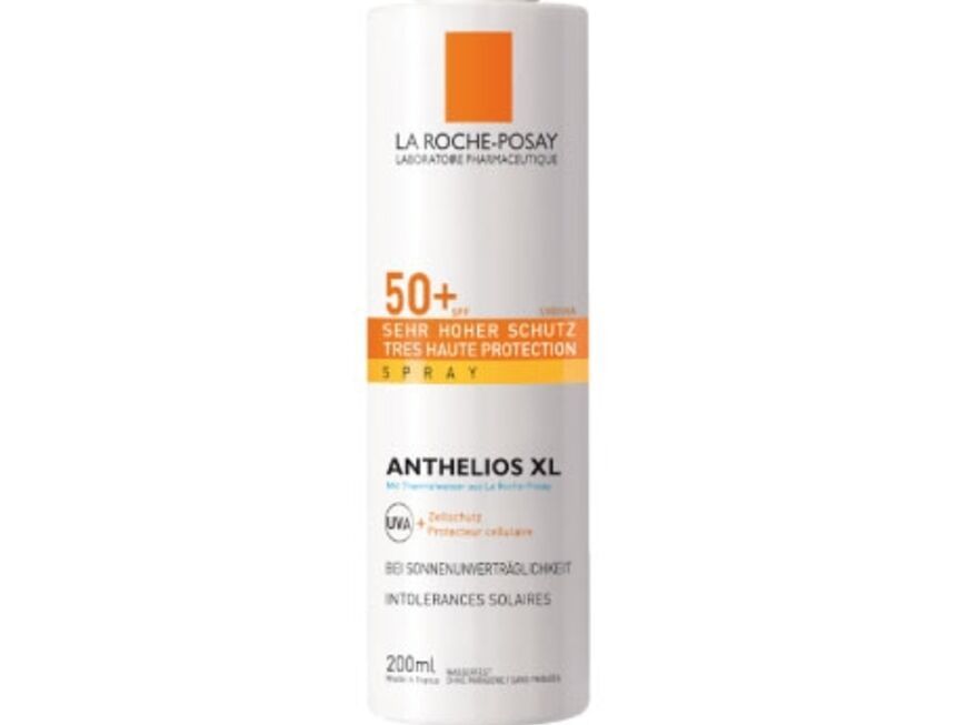 Bei Sonnenunverträglichkeit "Anthelios XL Sonnenschutzspray LSF 50 " von La Roche-Posay, 200 ml ca. 23 Euro  