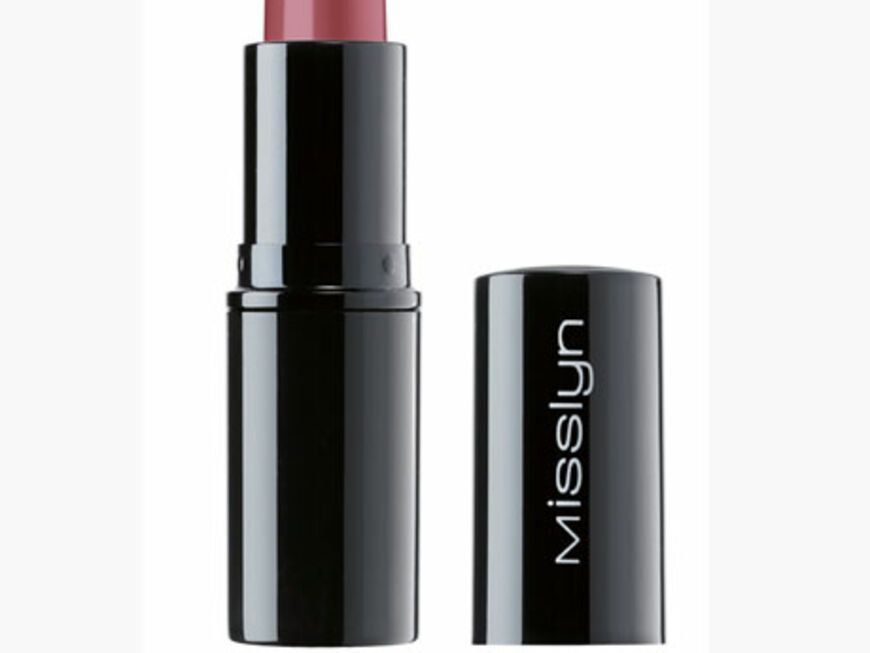 Als besonderen Eyecatcher anschließend die Lippen mit einer kräftigen Rosenholz-Nuance betonen. "Lipstick Nr. 53" von Missyn, ca. 6 Euro.