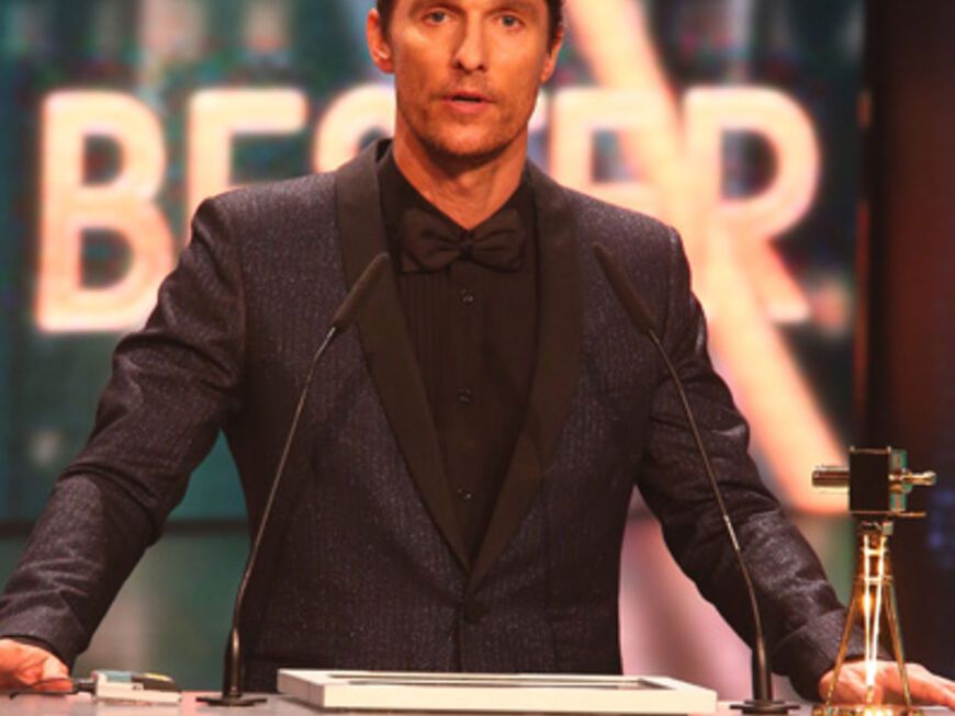 Matthew McConaughey ist nicht nur für den "Oscar" nominiert, sondern bekam auch die Goldene Kamera als "Bester Schauspieler International"