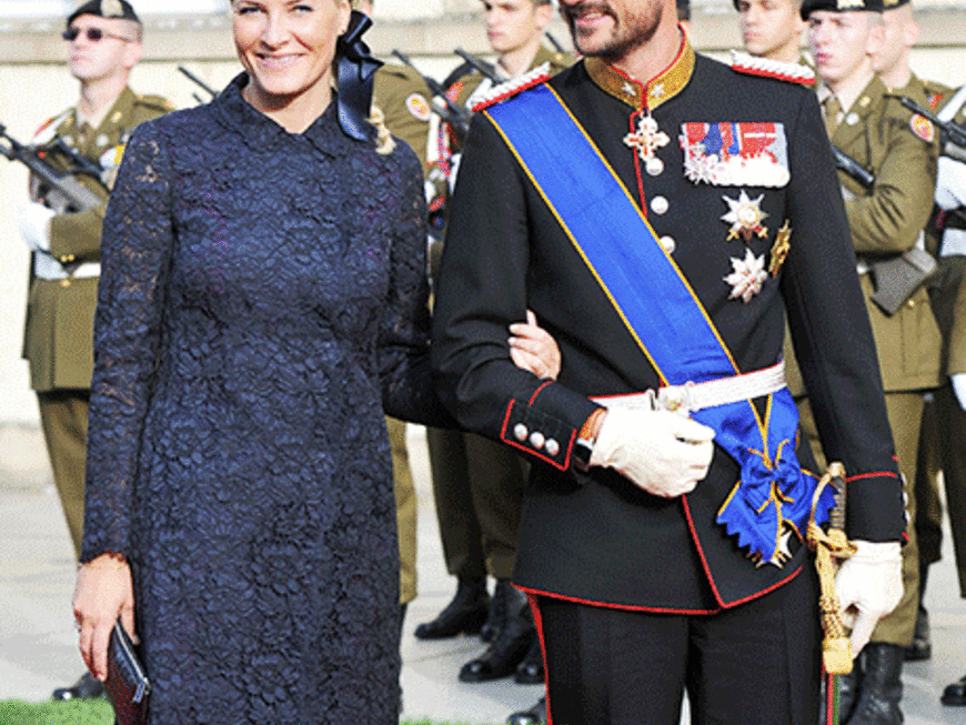 Auch Kronprinz Haakon von Norwegen und Prinzessin Mette-Marit kamen, um ihre Glückwünsche zu überbringen
