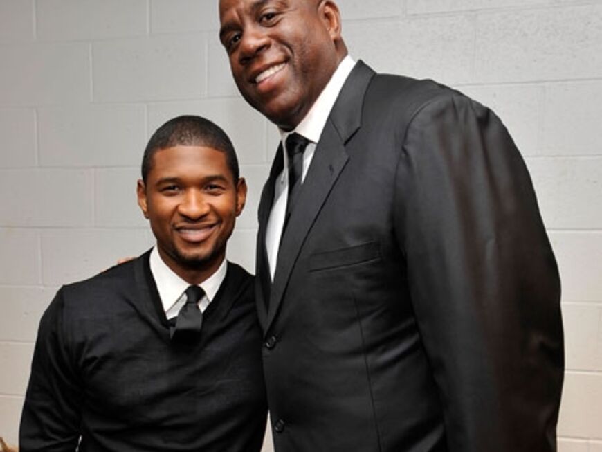 Usher und Ex-Basketball-Star Earvin "Magic" Johnson