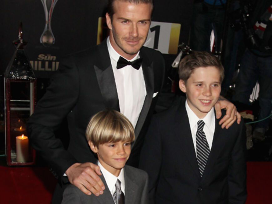Unter den Ballgästen waren auch David Beckham mit seinen Söhnen Brooklyn und Romeo