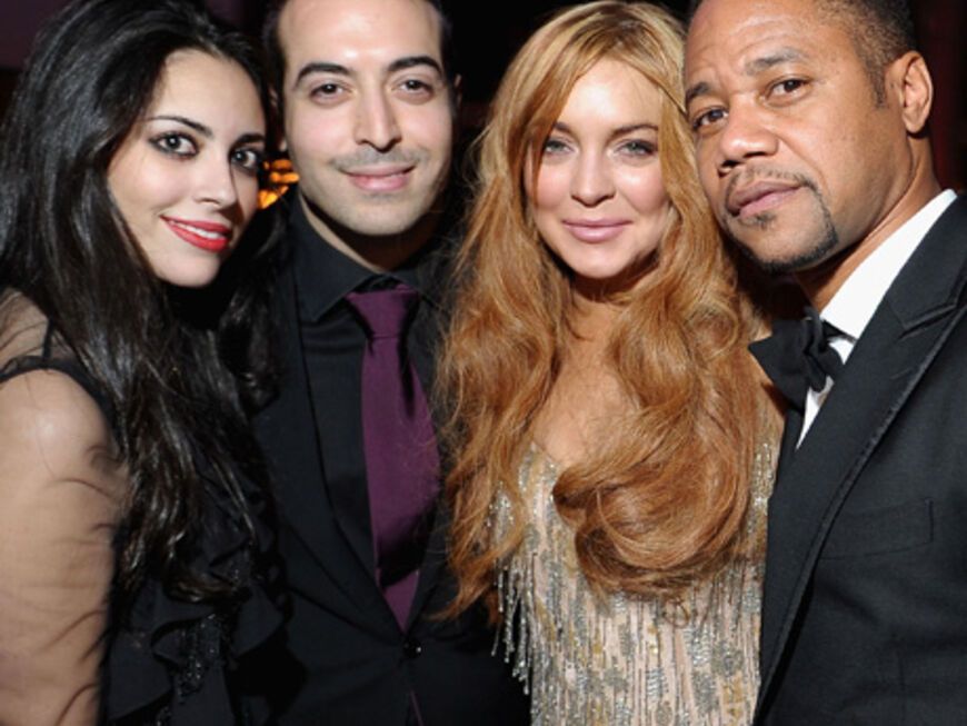 Mohammed Al Turki (mit weiblicher Begleitun), Lindsay Lohan und Cuba Gooding Jr.