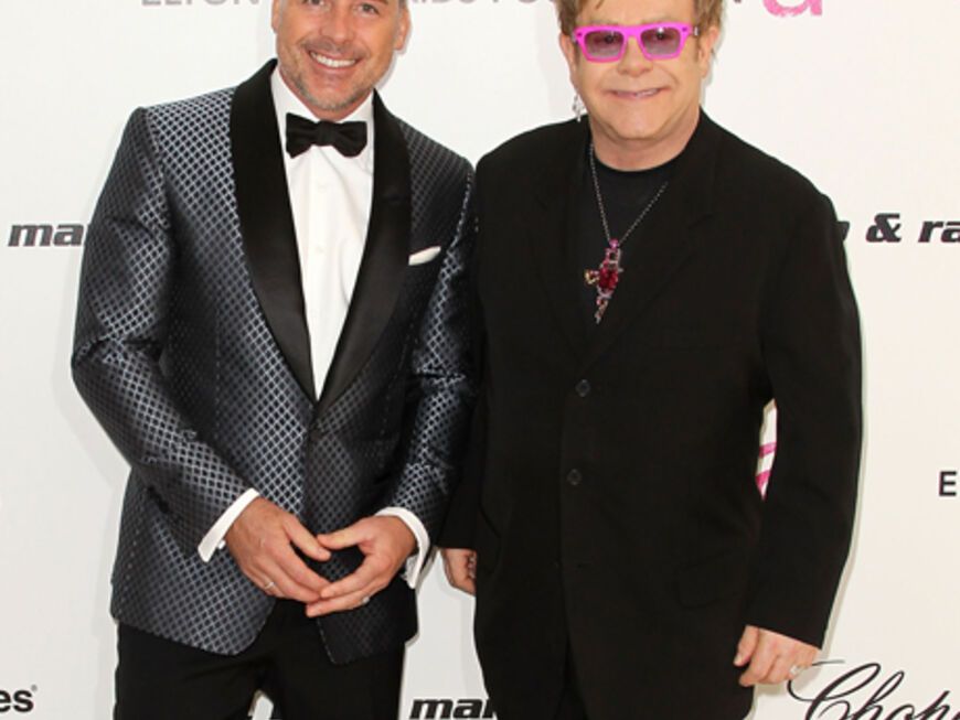 Ortswechsel: Auch David Furnish und Ehemann Elton John luden zu ihrer traditionellen Oscar-Aftershow-Party ein