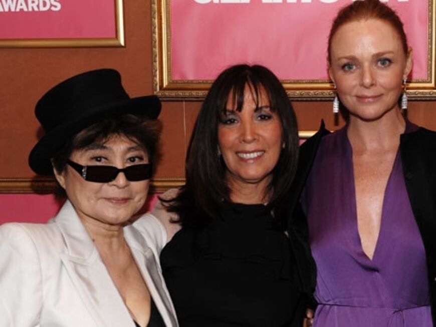 Yoko Ono, Olivia Harrison und Designerin Stella McCartney 
