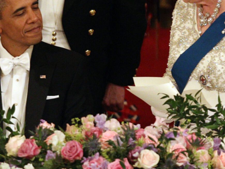Ehrenplatz: Barack Obama durfte neben der Queen Platz nehmen