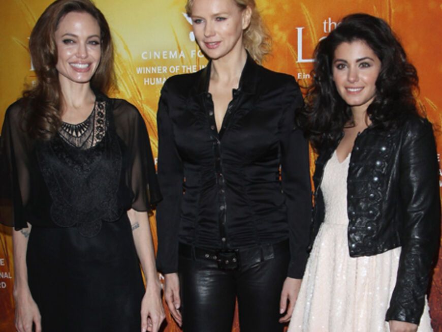 Frauenpower: Hollywood-Star Angelina Jolie mit Schauspielerin Veronica Ferres und der süßen Sängerin Katie Melua