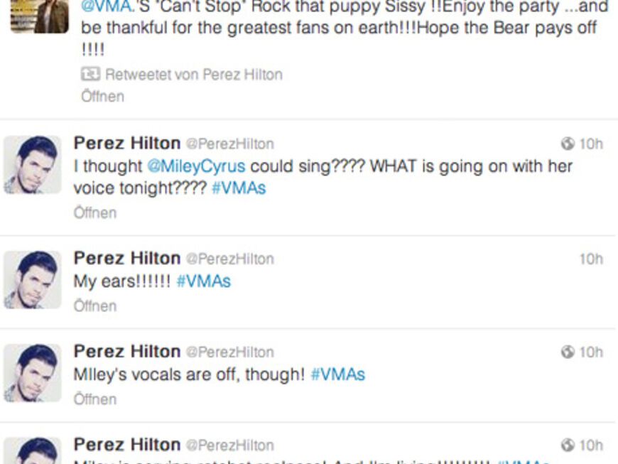 Tweet-Auszüge von Mileys Vater und Promi-Plogger Perez Hilton
