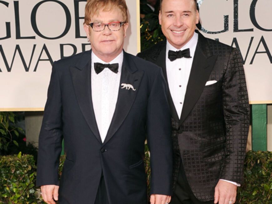 Durfte nicht fehlen: Elton John mit Ehemann David Furnish
