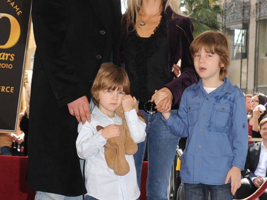 Russell Crowe mit seiner Noch-Frau Danielle Spencer und den beiden Söhnen Tennyson und Charles