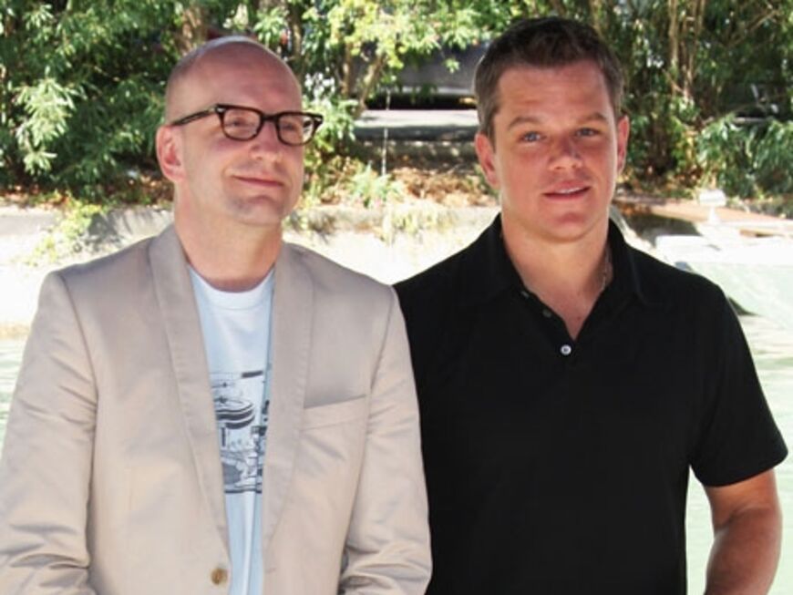 Schauspieler Matt Damon und Regisseur Steven Soderbergh stellen ihren Film "The Informant" vor, der ausser Konkurrenz läuft