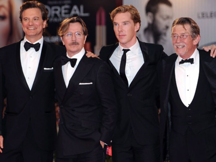 Männerrunde: Colin Firth, Gary Oldman, Benedict Cumberbatch und John Hurt auf der Premiere von"Tinker, Tailor, Soldier, Spy"