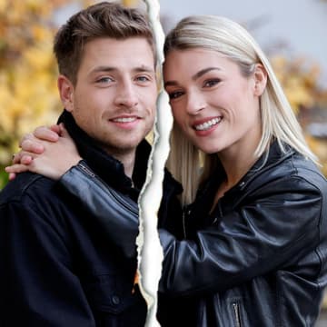 Dominik Flade und Anna Karolina Berger Arm ind Arm mit Riss in der Mitte
