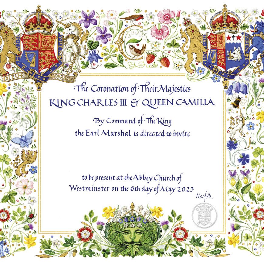 Einladung zur Krönung von König Charles & Queen Consort Camilla