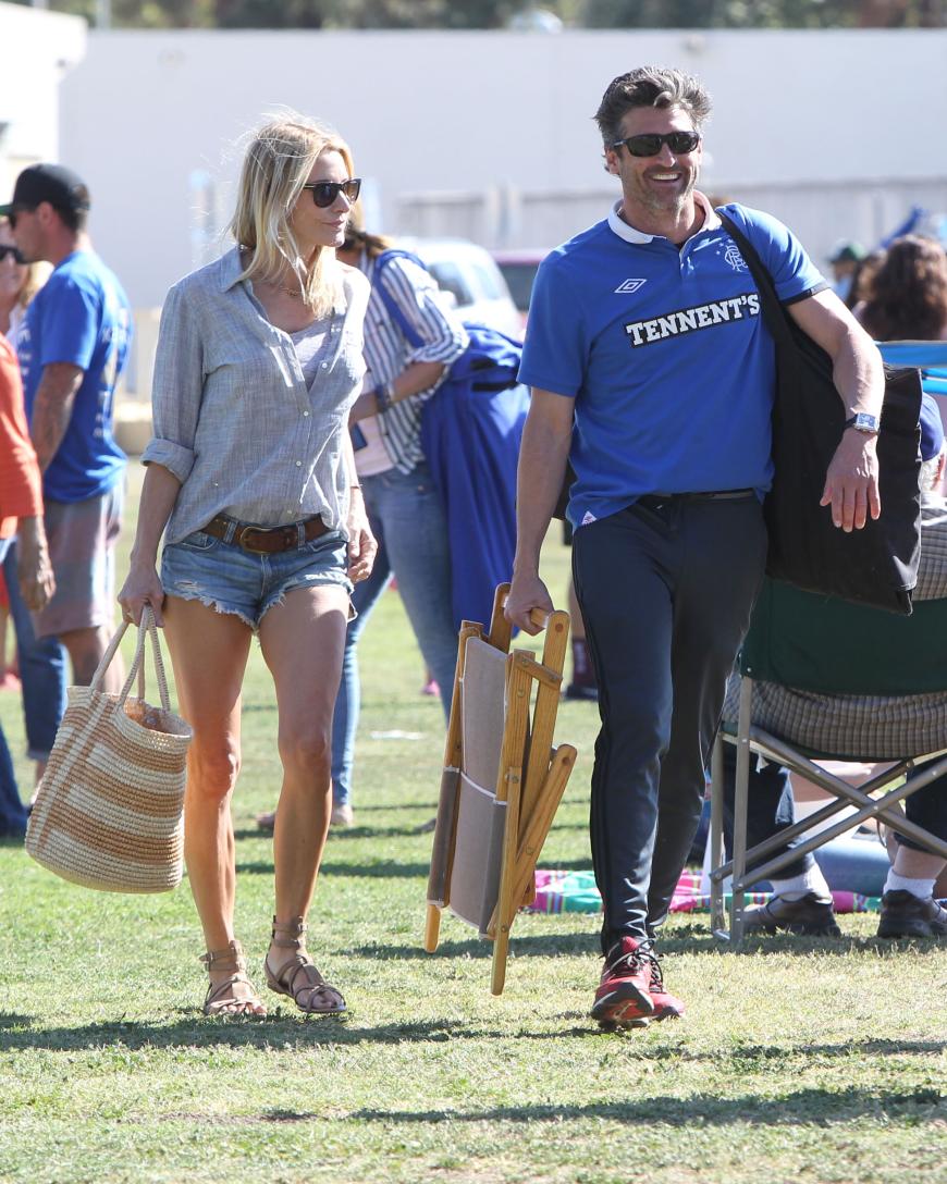 Mcdreamy Wieder Glucklich Patrick Dempsey Und Frau Jillian Fink Knutschen Am Spielfeldrand Ok Magazin