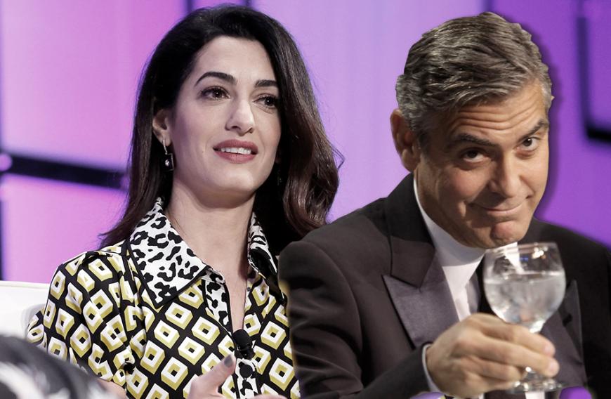 Amal Clooney George Hor Auf Zu Trinken