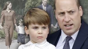 Prinz Louis und Prinz William ernst - im Hintergrund Louis' erster Schultag mit Kate und seinen Geschwistern