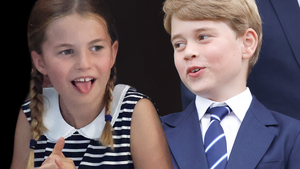 Prinzessin Charlotte und Prinz George machen Faxen, Collage