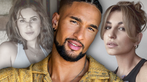 "Der Bachelor" 2023: Montage mit David Jackson, Rebecca und Chiara mit ernstem Gesicht
