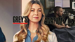 "Grey's Anatomy"-Meredith Grey und Jackson Avery hinterm Logo
