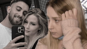 Spiegel-Selfie von Servet und Loredana Wollny, Loredana guckt traurig
