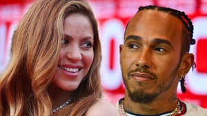 Shakira und Lewis Hamillton glücklich