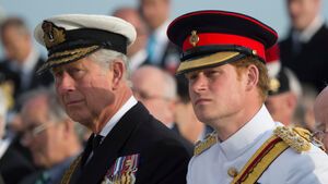 König Charles III. und Prinz Harry in Militäruniform. 