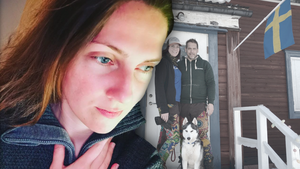 "Goodbye Deutschland" Auswanderin Julia heute - im Hintergrund mit dem "Alptraummann" in Schweden 