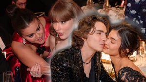 Selena Gomez beugt sich zu Taylor Swift runter, Timothée Chalamet küsst Kylie Jenner auf die Wange