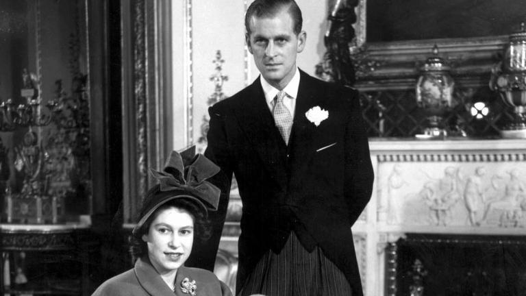 Queen Elizabeth II. und Prinz Philip bei der Taufe von Charles