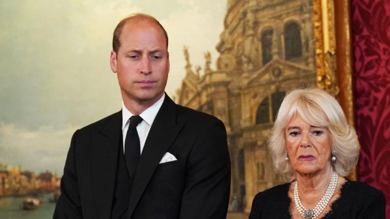 Prinz William schaut ernst zu Camilla 