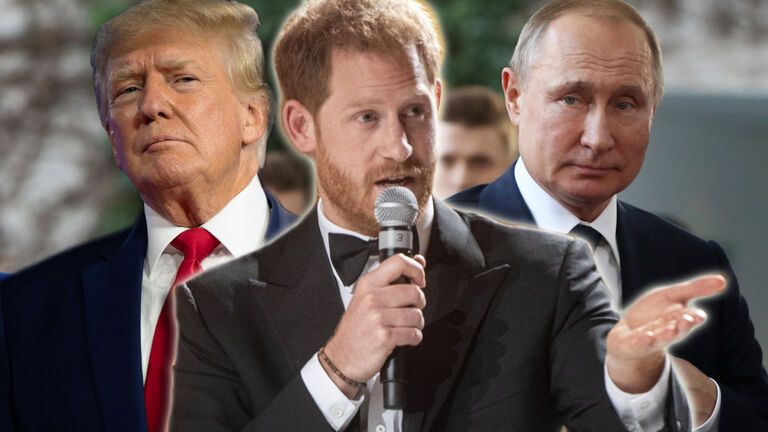 Prinz Harry zwischen Donald Trump und Wladimir Putin