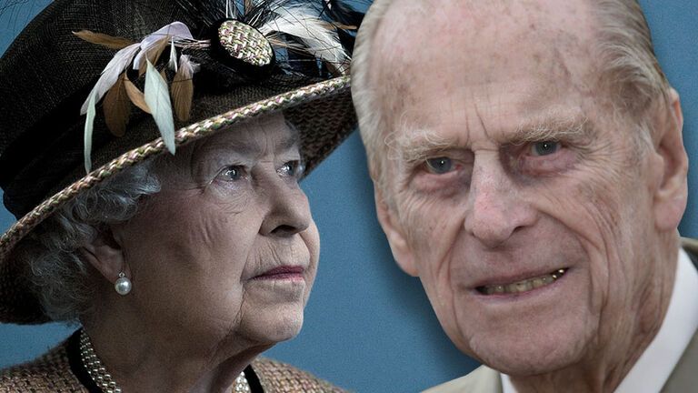 Queen Elizabeth II. guckt ernst zur Seite, Prinz Philip guckt ebenfalls ernst