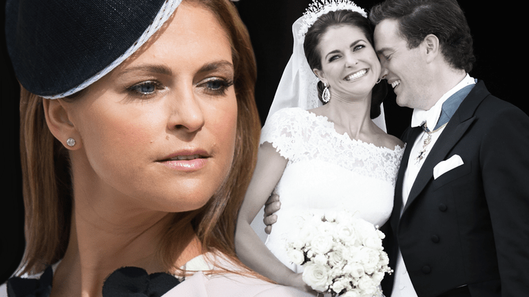 Prinzessin Madeleine traurig - im Hintergrund Hochzeit mit Chris O'Neill