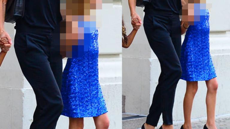 Heidi Klum unterwegs in New York. Ihre 10-jährige Tochter Leni trägt - wie ihre Mutter - High-Heels. Muss das sein?